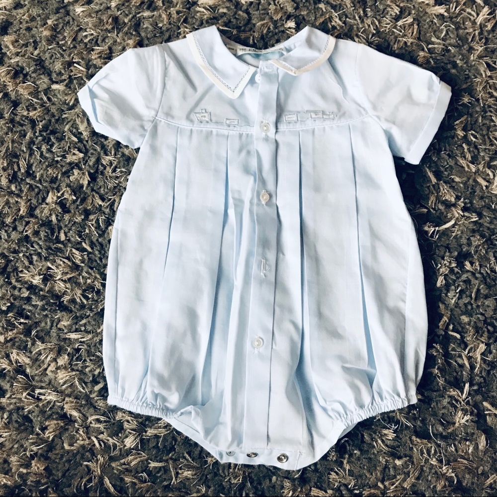 Baby boy romper / button up/ church outfit 9 mo